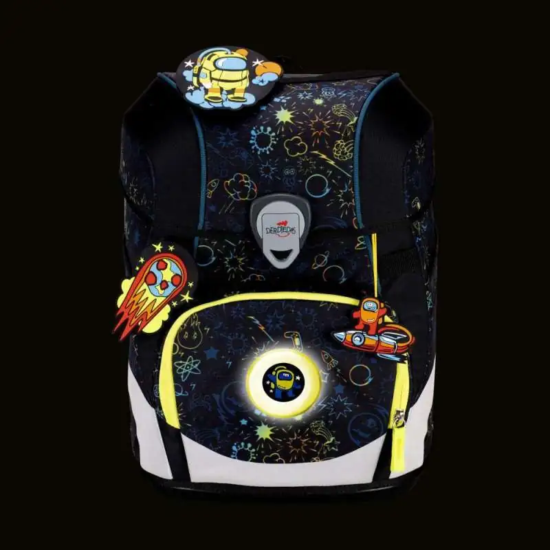 DERDIEDAS Schulrucksack ErgoFlex Tiny Set - 6 tlg LED Crazy Front leuchtend