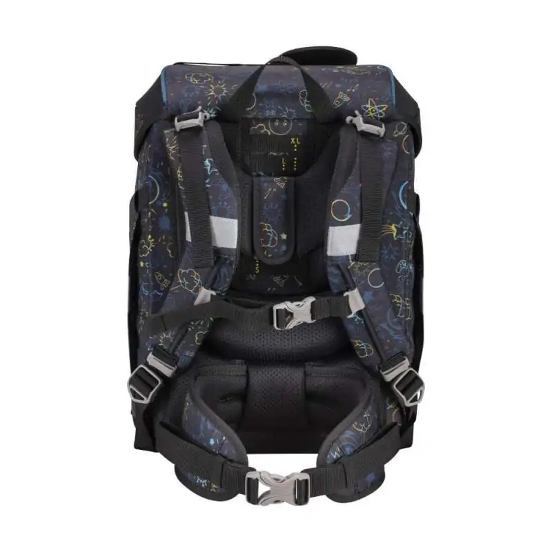 DERDIEDAS Schulrucksack ErgoFlex Tiny Set - 6 tlg LED Crazy Rückansicht Tragegurte