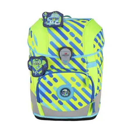 DERDIEDAS Schulrucksack ErgoFlex Tiny Set - 6 tlg Neon Monster Front