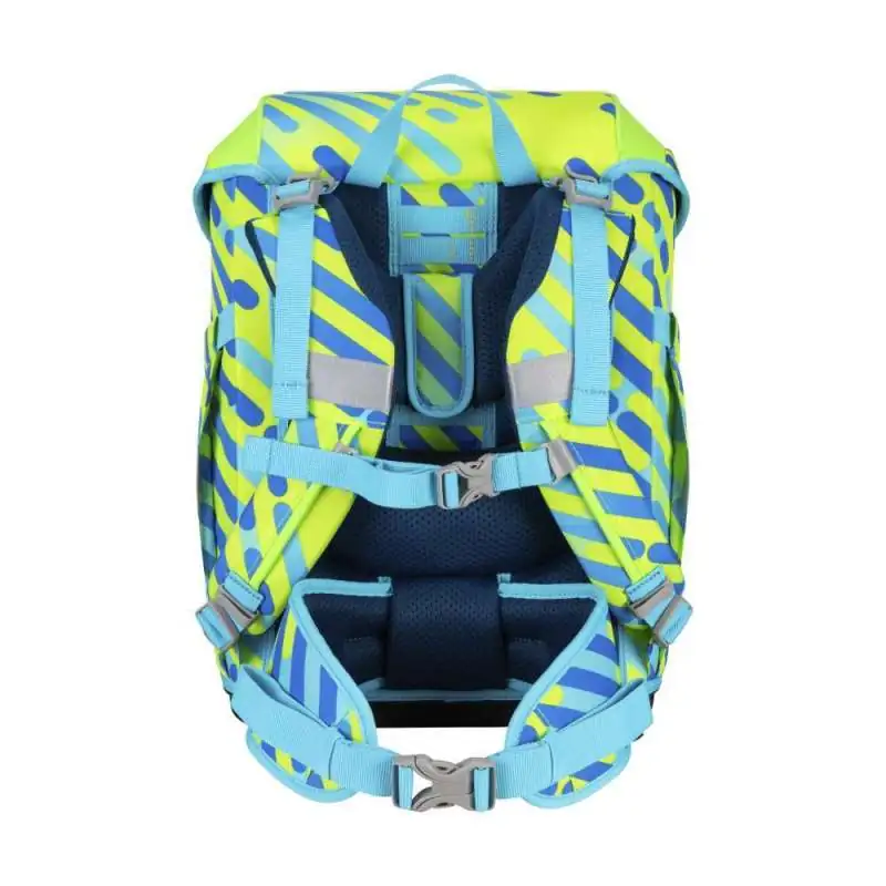 DERDIEDAS Schulrucksack ErgoFlex Tiny Set - 6 tlg Neon Monster Rückansicht Tragegurte