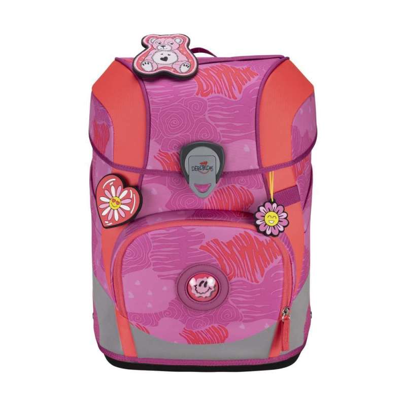 DERDIEDAS Schulrucksack ErgoFlex TINY Set - 6 tlg Roses Front