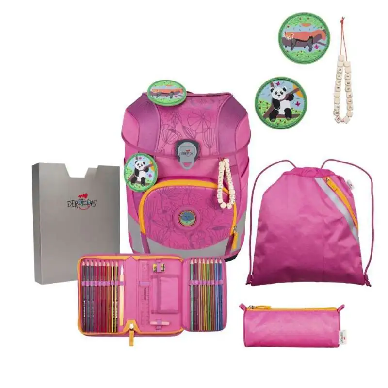 DERDIEDAS Schulrucksack ErgoFlex TINY Set - 6 tlg ECO Pink Planet