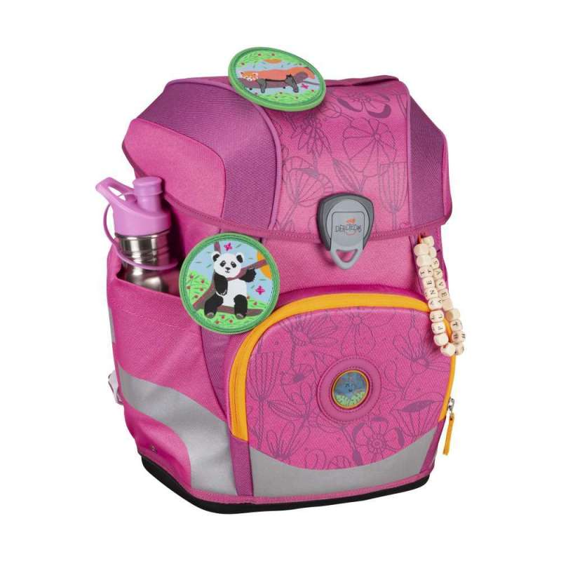 DERDIEDAS Schulrucksack ErgoFlex TINY Set - 6 tlg ECO Pink Planet seitlich