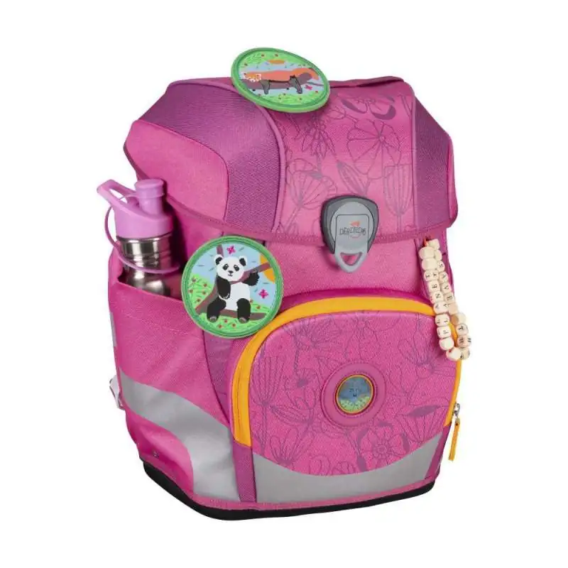 DERDIEDAS Schulrucksack ErgoFlex TINY Set - 6 tlg ECO Pink Planet seitlich