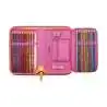 DERDIEDAS Schulrucksack ErgoFlex TINY Set - 6 tlg ECO Pink Planet Schüleretui offen