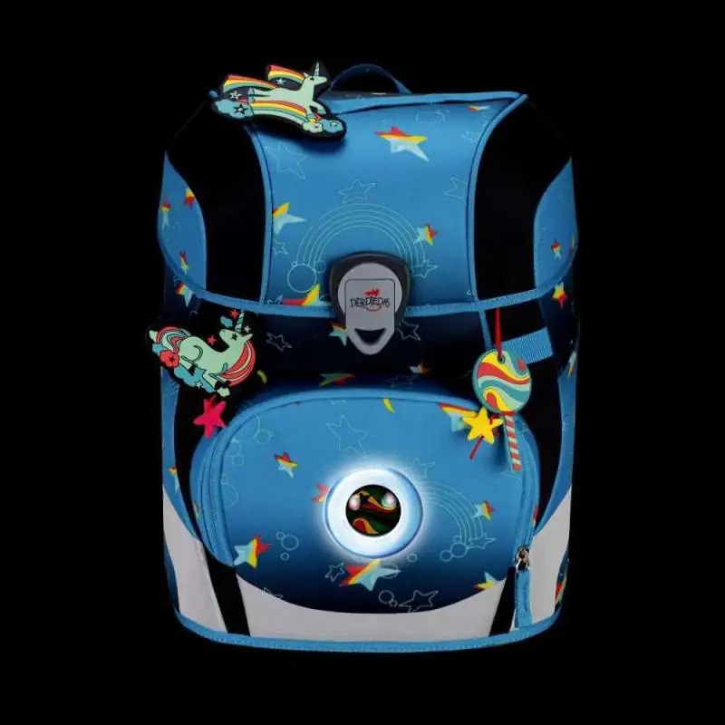 DERDIEDAS Schulrucksack ErgoFlex TINY Set - 6 tlg LED Rainbow Star Front leuchtend