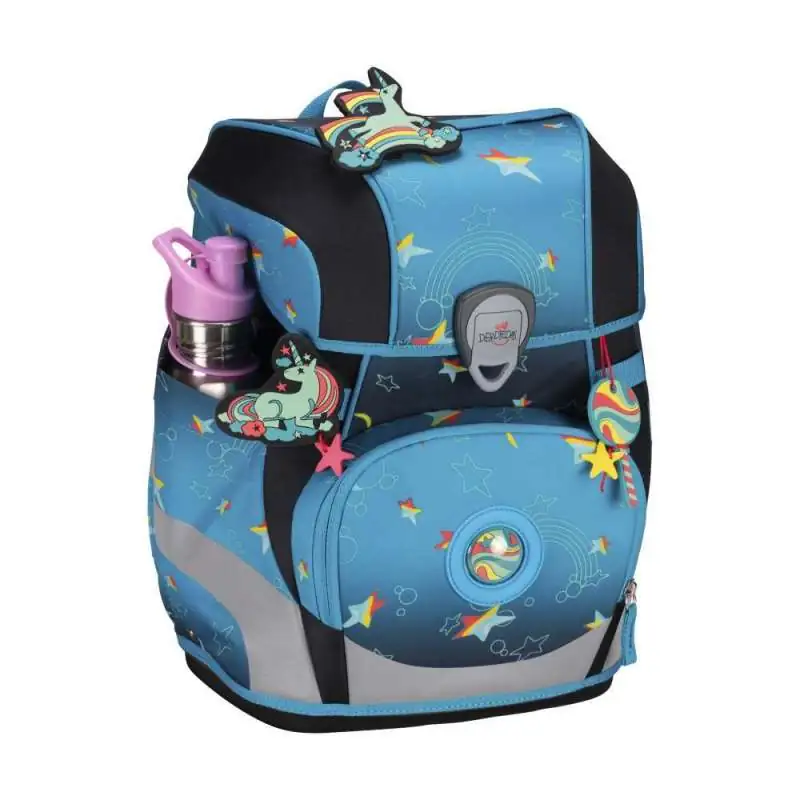 DERDIEDAS Schulrucksack ErgoFlex TINY Set - 6 tlg LED Rainbow Star seitlich