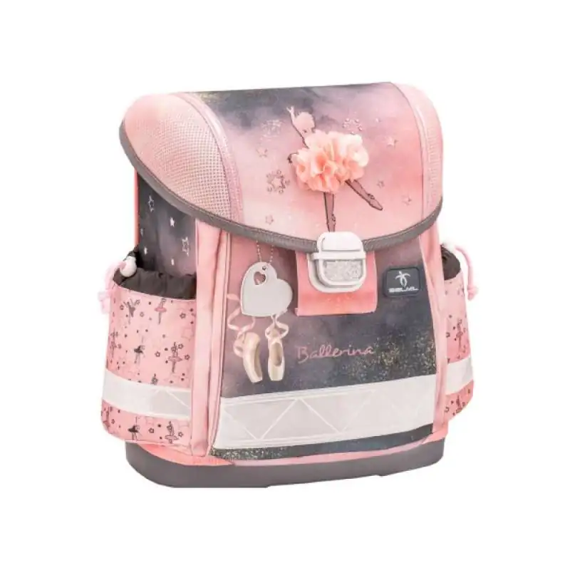 BELMIL Schulranzen CLASSY Set 4 tlg - Ballerina Black Pink seitliche Front
