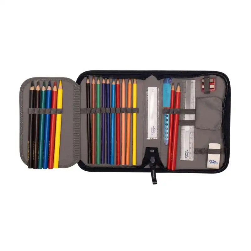 SCHOOL MOOD Schulranzen TIMELESS Pro Set 6 tlg - Pro Ella Pony Schüleretui offen