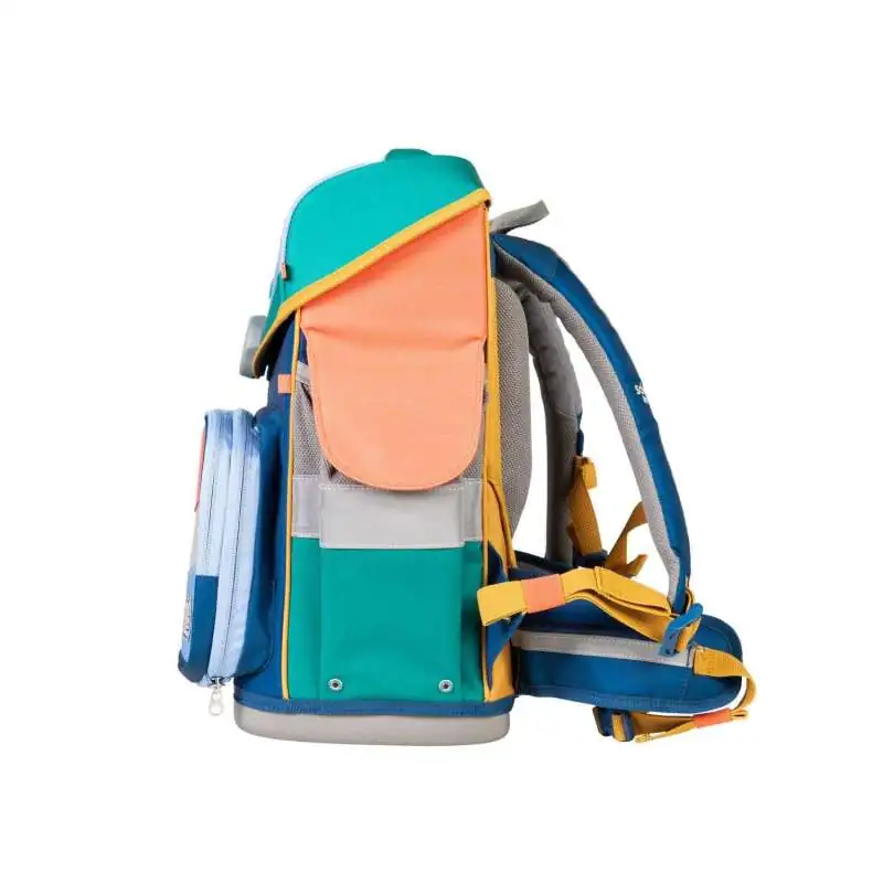 SCHOOL MOOD Schulranzen TIMELESS Pro Set 6 tlg - Pro Happy Sapphire Happy Colours Collection seitlich