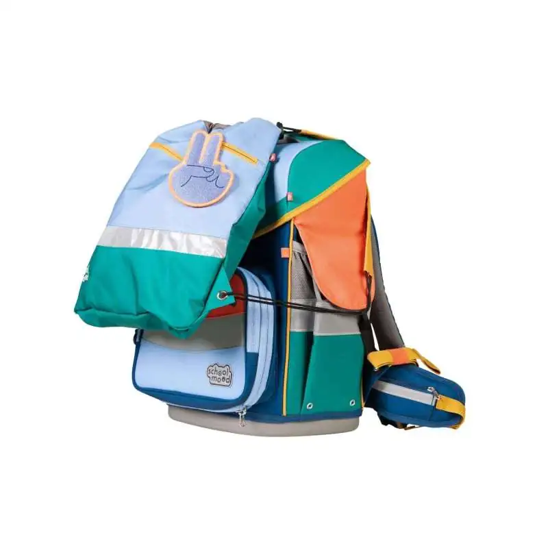 SCHOOL MOOD Schulranzen TIMELESS Pro Set 6 tlg - Pro Happy Sapphire Happy Colours Collection Schulranzen mit Sporttasche