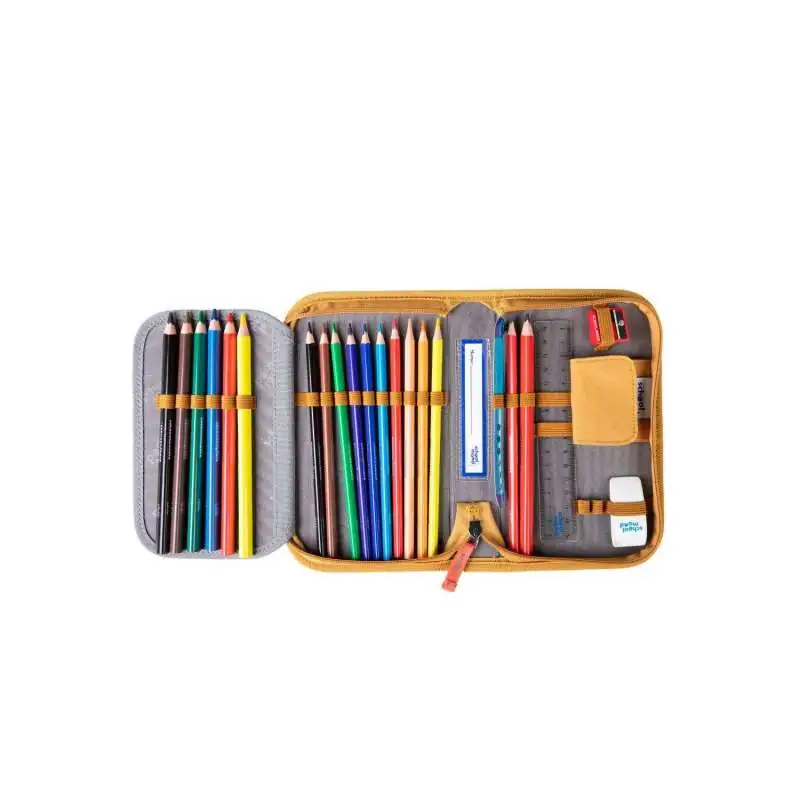 SCHOOL MOOD Schulranzen TIMELESS Pro Set 6 tlg - Pro Happy Sapphire Happy Colours Collection Schüleretui offen