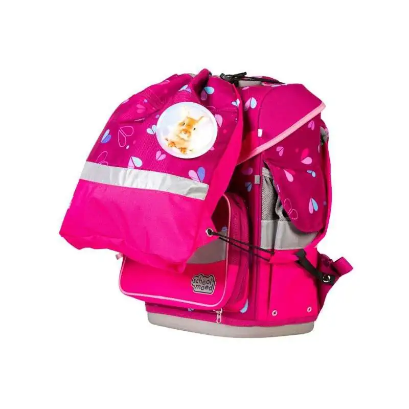 SCHOOL MOOD Schulranzen TIMELESS Pro Set 6 tlg - Pro Klara Häschen Schulranzen mit Sporttasche