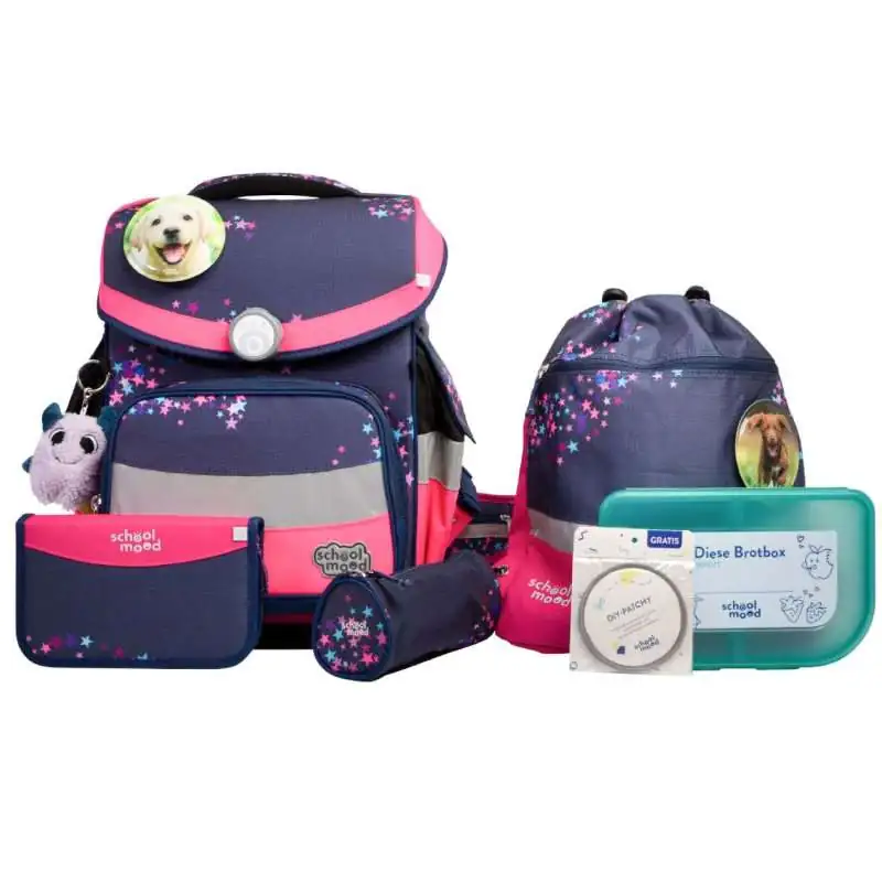 SCHOOL MOOD Schulranzen TIMELESS Pro Set 6 tlg - Pro Leni Hund