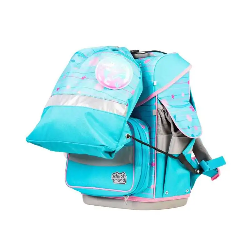 SCHOOL MOOD Schulranzen TIMELESS Pro Set 6 tlg - Pro Lilly Meerjungfrau Schulranzen mit Sporttasche