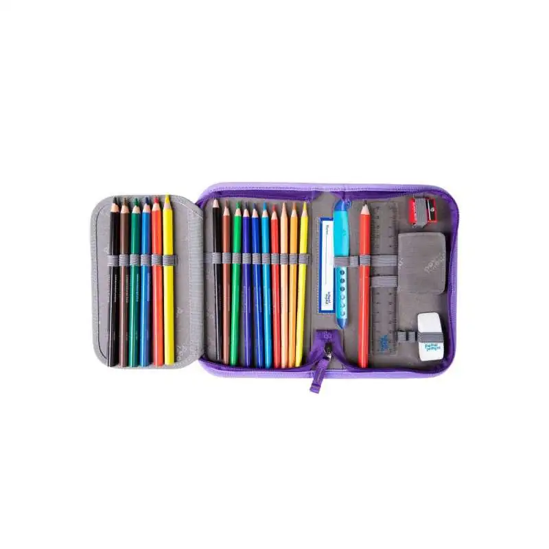 SCHOOL MOOD Schulranzen TIMELESS Pro Set 6 tlg - Pro Lilly Meerjungfrau Marie Pegasus Schüleretui offen