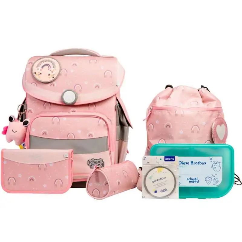 SCHOOL MOOD Schulranzen TIMELESS Pro Set 6 tlg - Pro Rainbow