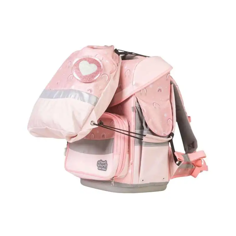 SCHOOL MOOD Schulranzen TIMELESS Pro Set 6 tlg - Pro Rainbow Schulranzen mit Sporttasche