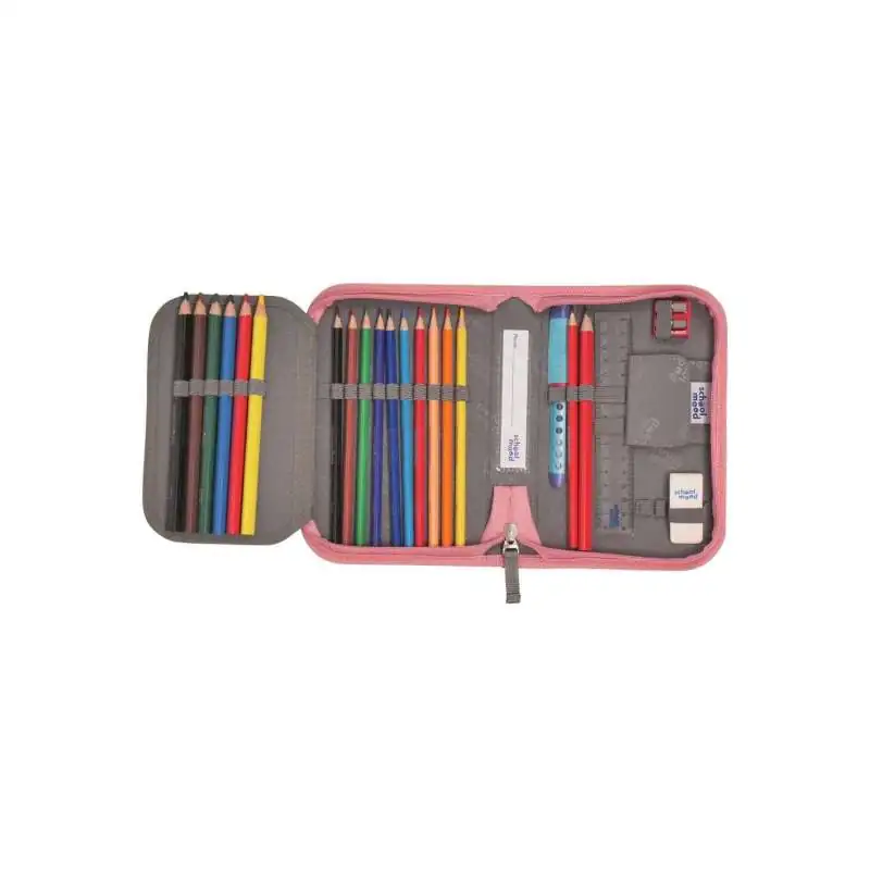 SCHOOL MOOD Schulranzen TIMELESS Pro Set 6 tlg - Pro Rainbow Schüleretui offen