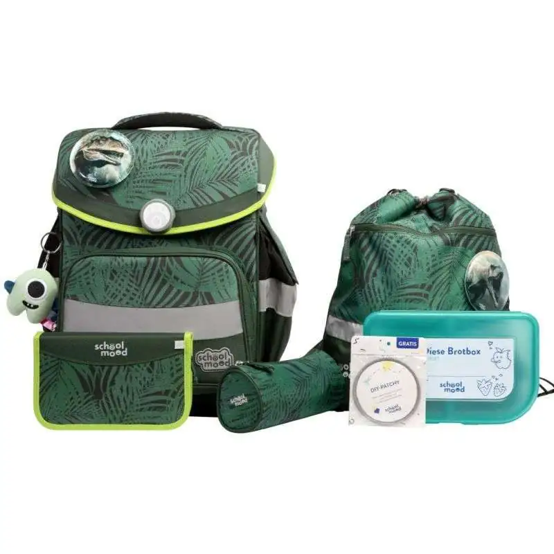 SCHOOL MOOD Schulranzen TIMELESS Pro Set 6 tlg - Pro Daniel Dinosaurier