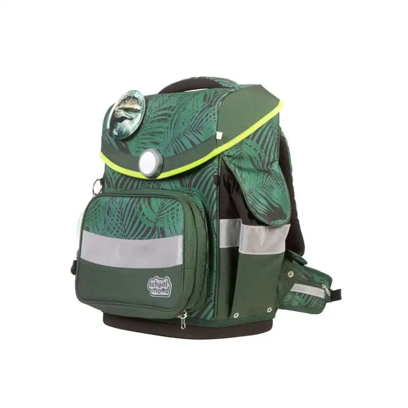 SCHOOL MOOD Schulranzen TIMELESS Pro Set 6 tlg - Pro Daniel Dinosaurier Front seitlich