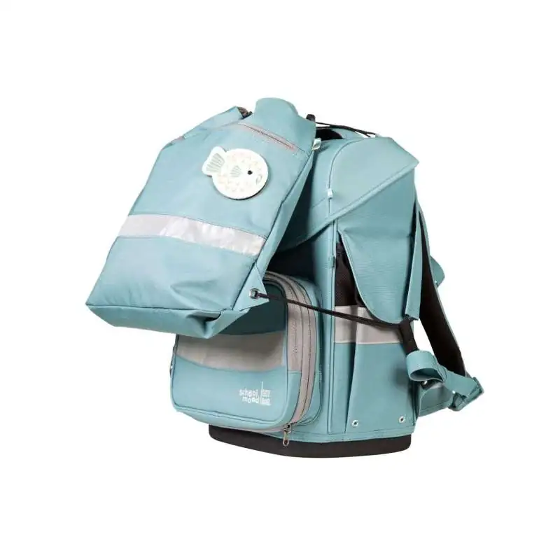 SCHOOL MOOD Schulranzen TIMELESS Pro Set 6 tlg - Pro Dolphin Ocean Collection Schulranzen mit Sporttasche