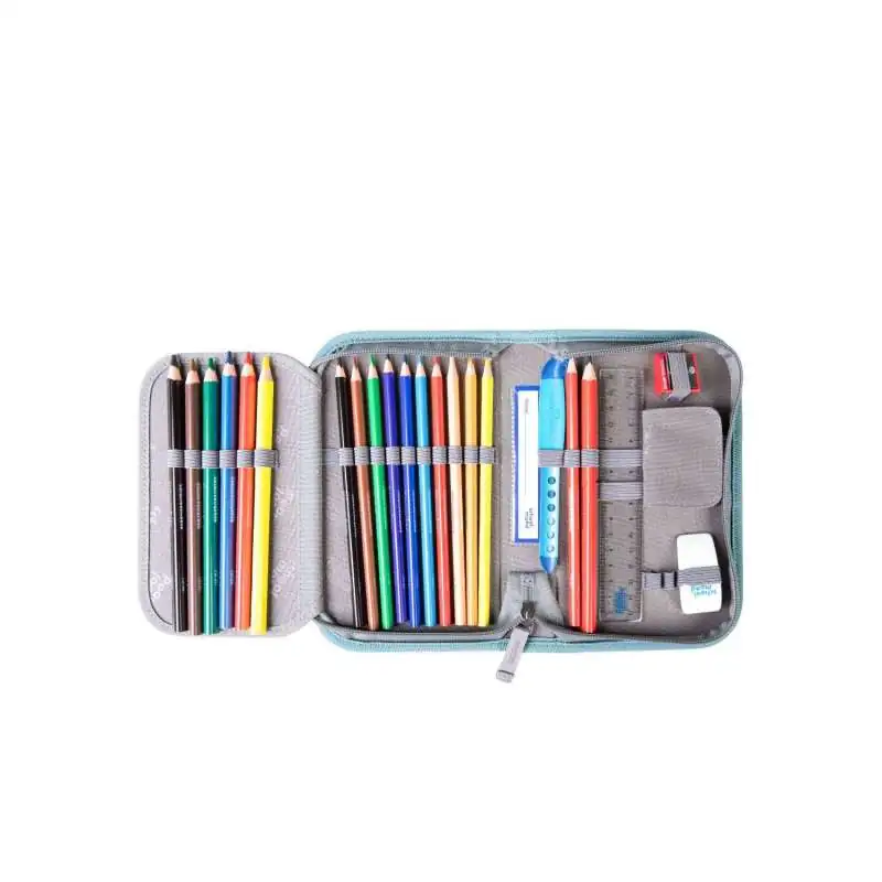 SCHOOL MOOD Schulranzen TIMELESS Pro Set 6 tlg - Pro Dolphin Ocean Collection Schüleretui offen