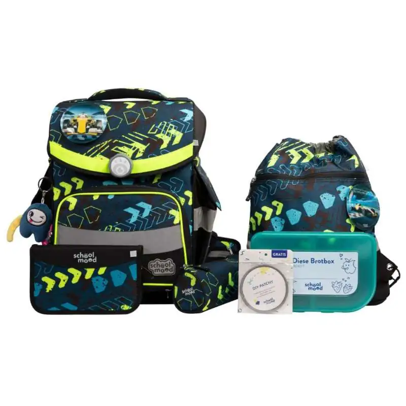 SCHOOL MOOD Schulranzen TIMELESS Pro Set 6 tlg - Pro Elias Rennwagen