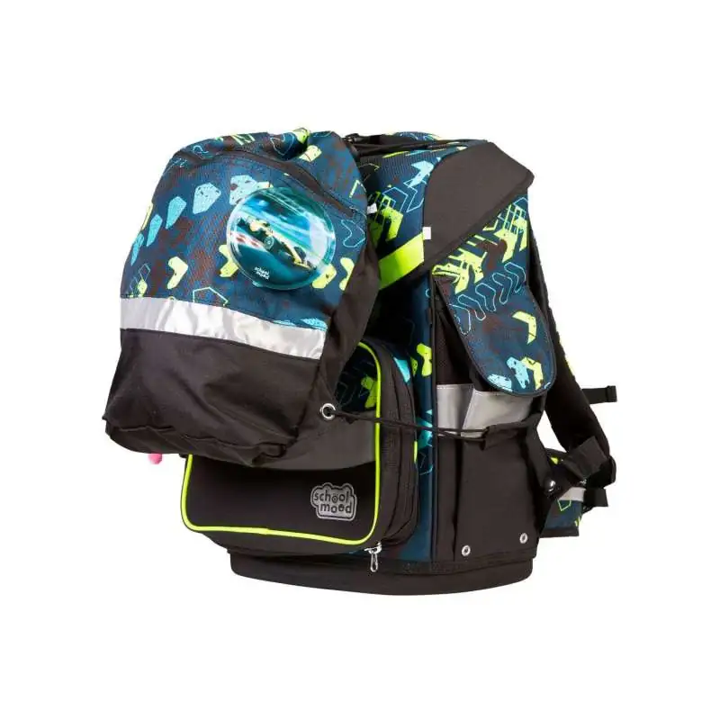 SCHOOL MOOD Schulranzen TIMELESS Pro Set 6 tlg - Pro Elias Rennwagen Schulranzen mit Sporttasche