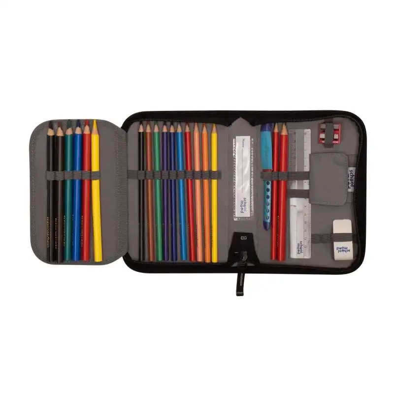SCHOOL MOOD Schulranzen TIMELESS Pro Set 6 tlg - Pro Elias Rennwagen Schüleretui offen