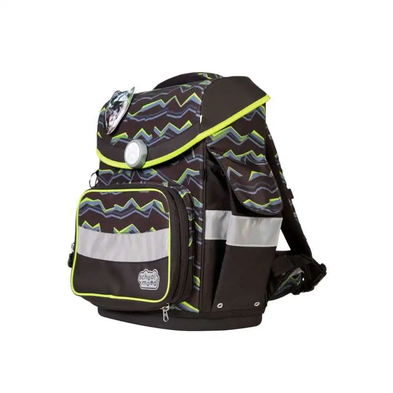 SCHOOL MOOD Schulranzen TIMELESS Pro Set 6 tlg - Pro Finn Raubkatze seitliche Front