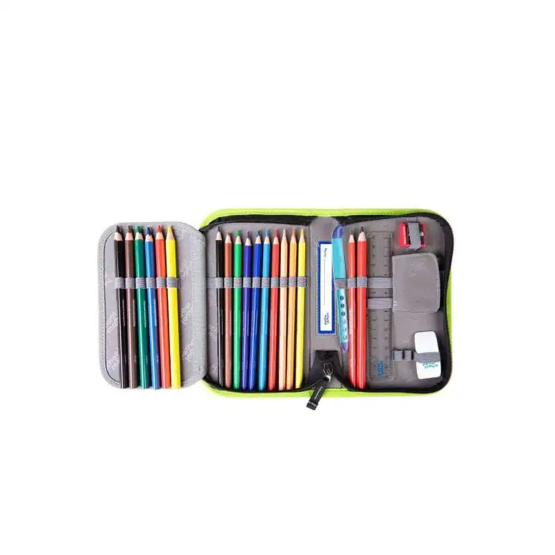 SCHOOL MOOD Schulranzen TIMELESS Pro Set 6 tlg - Pro Finn Raubkatze Schüleretui offen
