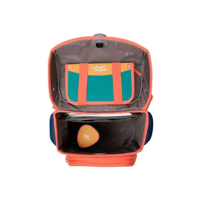 SCHOOL MOOD Schulranzen TIMELESS Pro Set 6 tlg - Pro Happy Emerald Happy Colours Collection offen