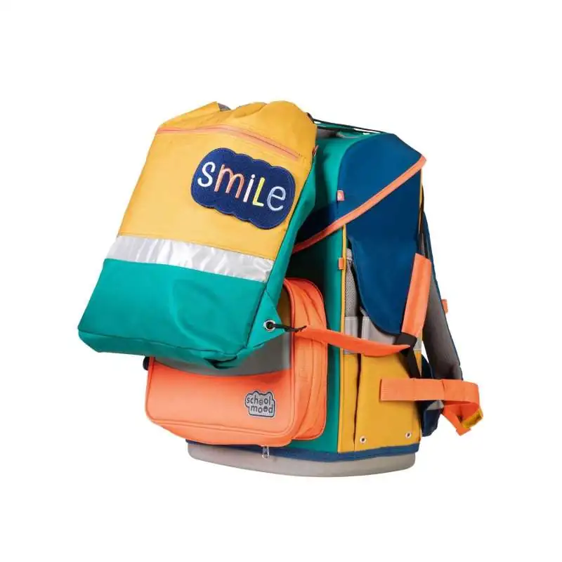 SCHOOL MOOD Schulranzen TIMELESS Pro Set 6 tlg - Pro Happy Emerald Happy Colours Collection Schulranzen mit Sporttasche