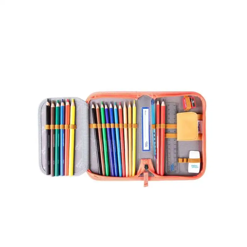 SCHOOL MOOD Schulranzen TIMELESS Pro Set 6 tlg - Pro Happy Emerald Happy Colours Collection Schüleretui offen