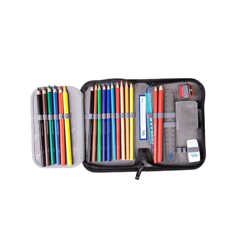 SCHOOL MOOD Schulranzen TIMELESS Pro Set 6 tlg - Pro Kai Ninja Schüleretui offen