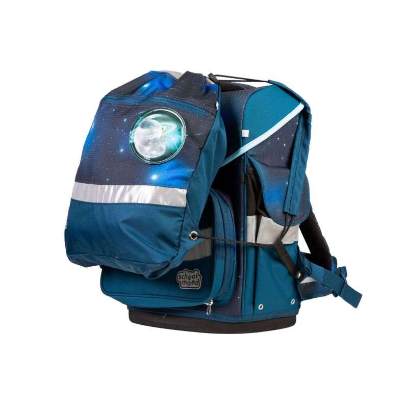 SCHOOL MOOD Schulranzen TIMELESS Pro Set 6 tlg - Pro Moritz Weltall Schulranzen mit Sporttasche