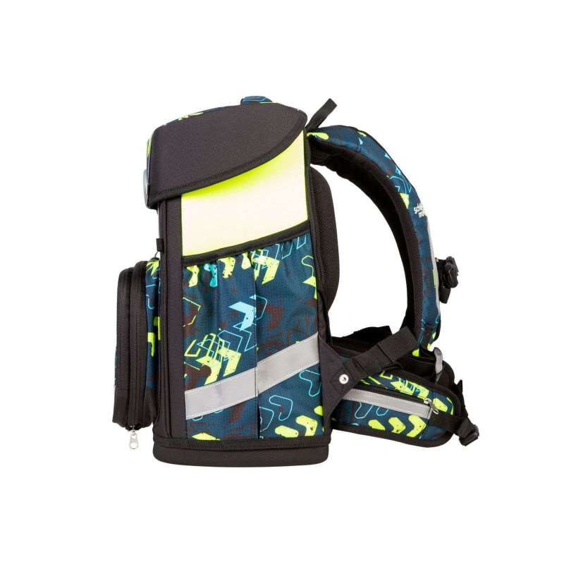 SCHOOL MOOD Schulranzen Champion Ranzen Pro Set 6 tlg - Pro Elias Rennwagen seitlich