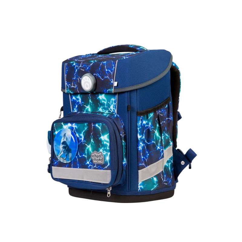SCHOOL MOOD Schulranzen Champion Ranzen Pro Set 6 tlg - Pro Felix Wolf seitliche Front