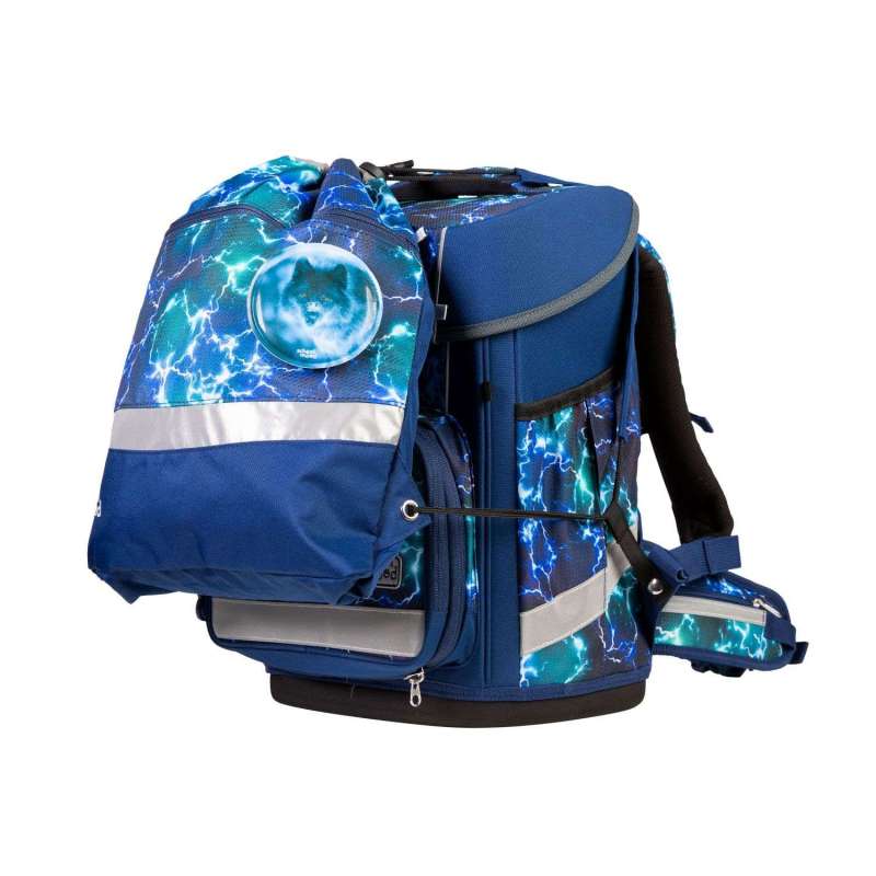 SCHOOL MOOD Schulranzen Champion Ranzen Pro Set 6 tlg - Pro Felix Wolf Schulranzen mit Sporttasche