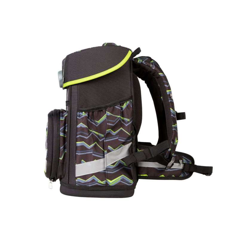 SCHOOL MOOD Schulranzen Champion Ranzen Pro Set 6 tlg - Pro Finn Raubkatze seitlich