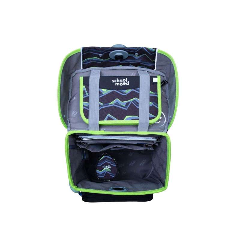 SCHOOL MOOD Schulranzen Champion Ranzen Pro Set 6 tlg - Pro Finn Raubkatze offen