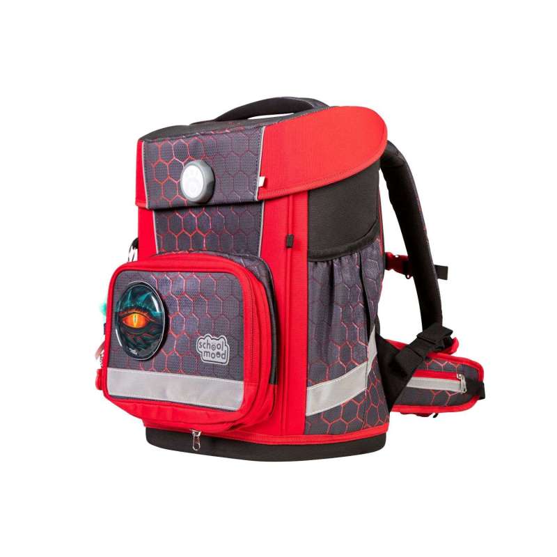 SCHOOL MOOD Schulranzen Champion Ranzen Pro Set 6 tlg - Pro Mika Drache seitliche Front