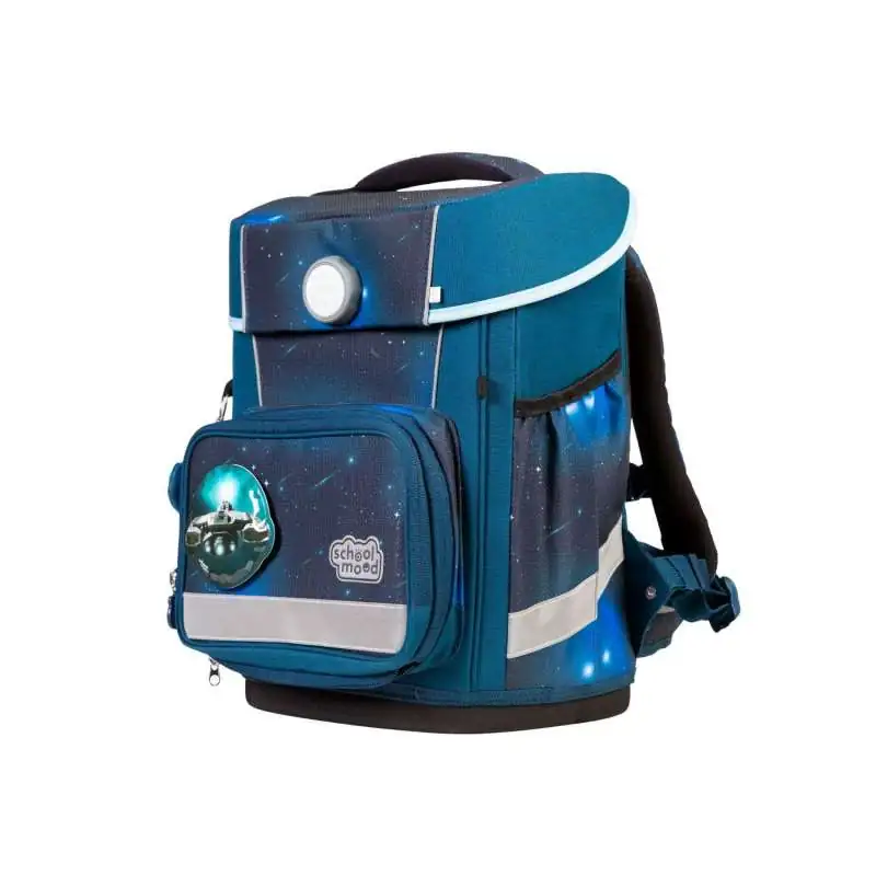 SCHOOL MOOD Schulranzen Champion Ranzen Pro Set 6 tlg - Pro Moritz Weltall seitliche Front
