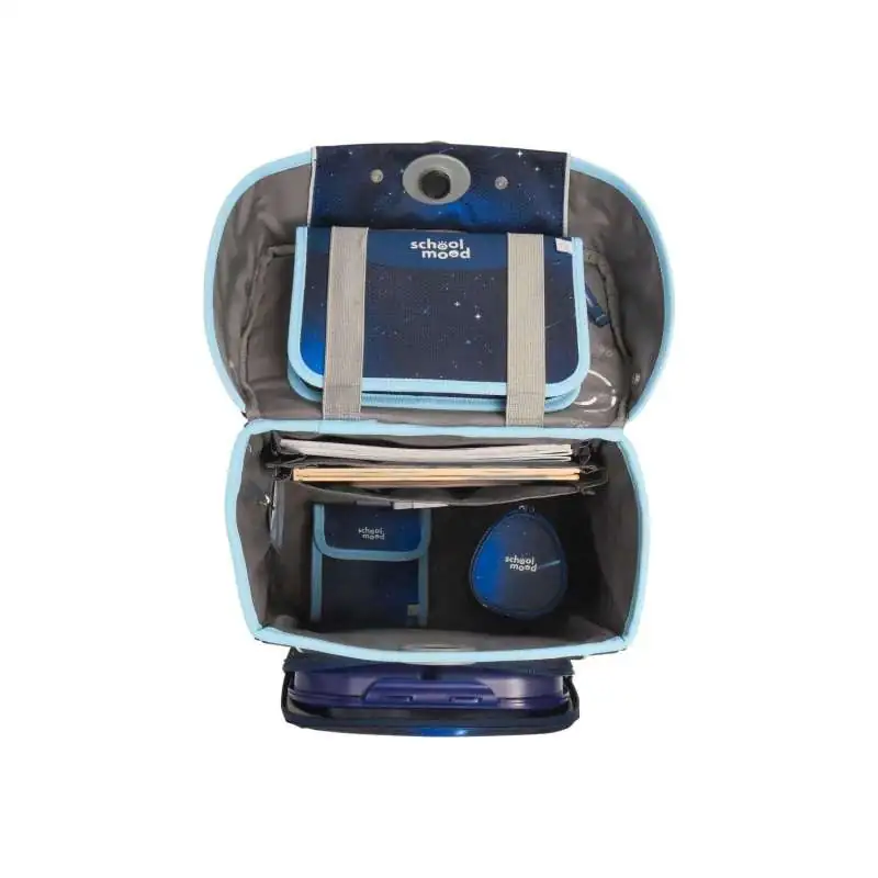 SCHOOL MOOD Schulranzen Champion Ranzen Pro Set 6 tlg - Pro Moritz Weltall offen