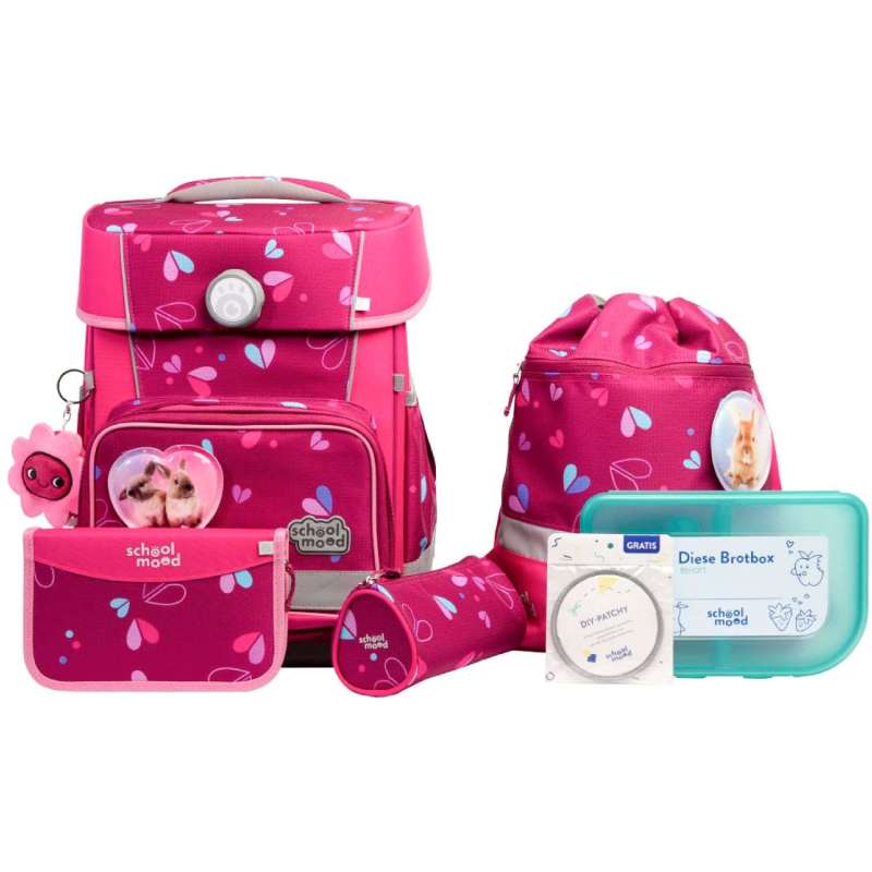 SCHOOL MOOD Schulranzen CHAMPION Pro Set 6 tlg - Pro Klara Häschen