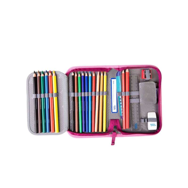 SCHOOL MOOD Schulranzen CHAMPION Pro Set 6 tlg - Pro Klara Häschen Schüleretui offen