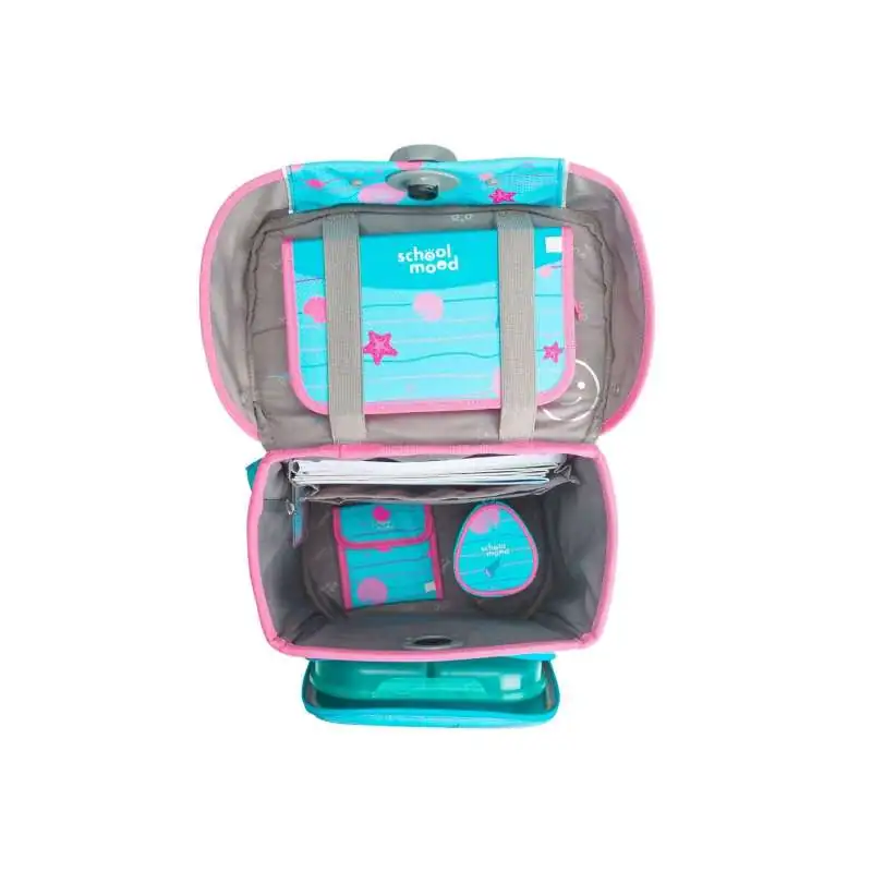 SCHOOL MOOD Schulranzen CHAMPION Pro Set 6 tlg - Pro Lilly Meerjungfrau offen
