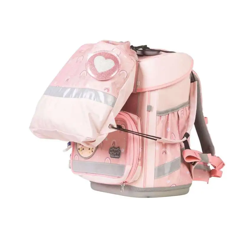 SCHOOL MOOD Schulranzen CHAMPION Pro Set 6 tlg - Pro Rainbow Schulranzen mit Sporttasche