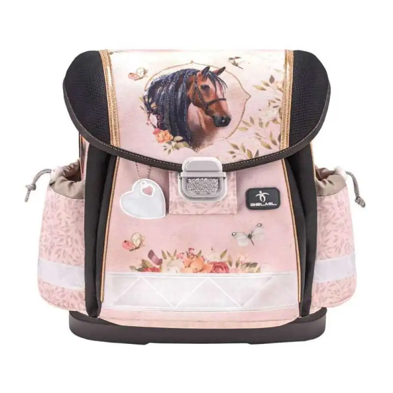 BELMIL Schulranzen CLASSY Set 4 tlg - Horse Chestnut Front